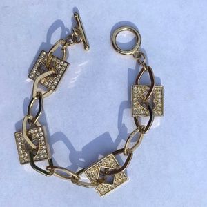 Gold Diamond Bracelet | Chunky Jewelry | Retro